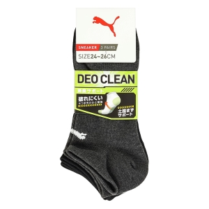 メンズ DEO CLEAN スニーカー丈ソックス ダークMIX 3足組 24-26cm