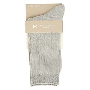 レディース HIROKO KOSHINO FEMME 変形リンクス クルー丈ソックス ライトグレー 23-25cm