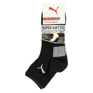 メンズ プーマ SUPER SOFT FIT ショート丈ソックス ブラック 3足組