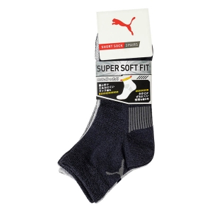 メンズ プーマ SUPER SOFT FIT 消臭 ショート丈 ダーク系 3足組