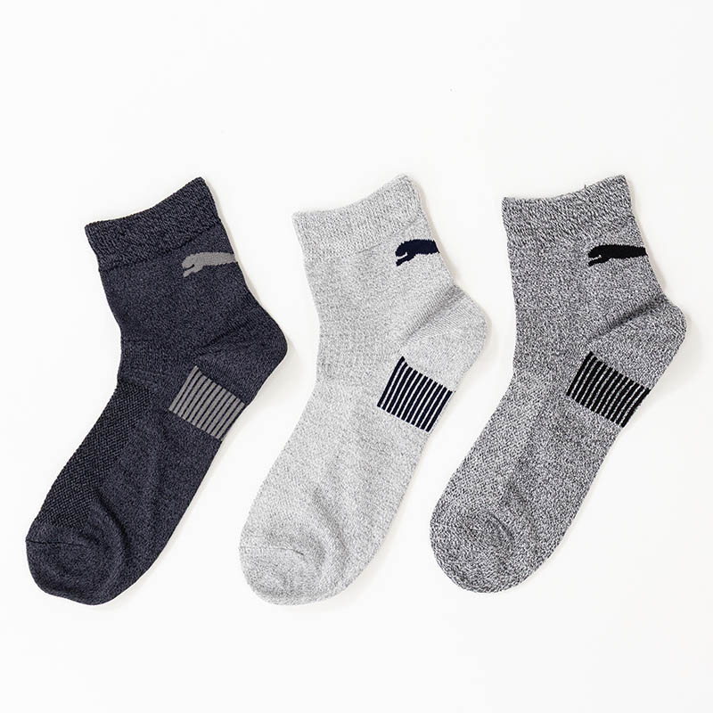 メンズ プーマ SUPER SOFT FIT 消臭 ショート丈 ダーク系 3足組