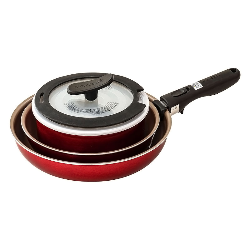 evercook(エバークック) 6点フライパンセット 着脱式 EFPCDAST6 ガス・IH対応