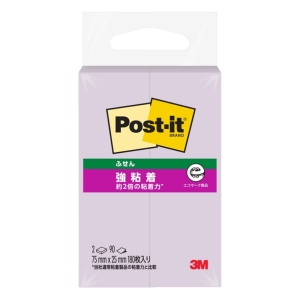 ポスト・イット 強粘着ふせん 75×25mm 再生紙 オーキッドフロスト 90枚×2パッド