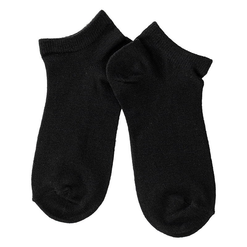 Jose うすくて足ぽかぽかソックス スニーカー丈 究極ブラック 裏起毛 22-25cm