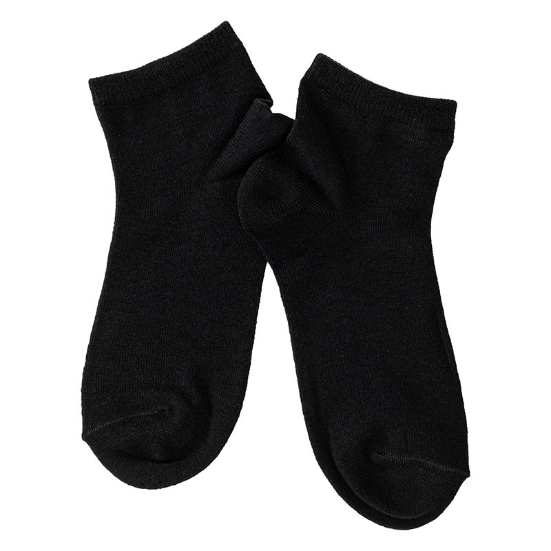 Jose うすくて足ぽかぽかソックス 10cm丈 究極ブラック 裏起毛 22-25cm
