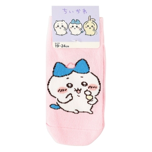 キッズ ちいかわ ハチワレ スニーカーソックス ピンク 19-24cm