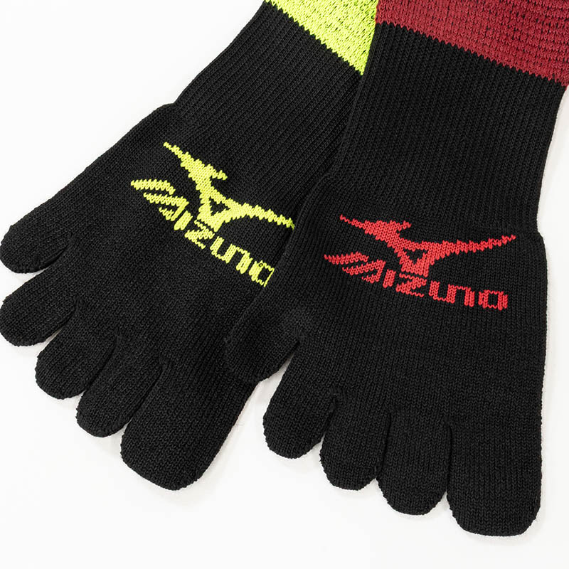 メンズ ミズノ WORK 強靭フィット 12cm丈 5本指 ブラック系 24-26cm 2足組