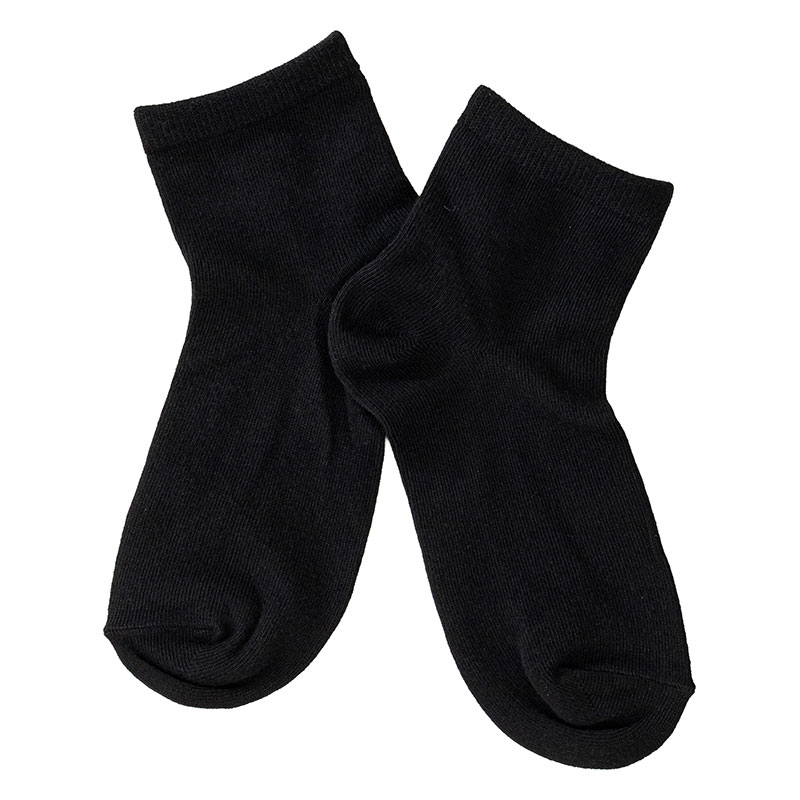 Jose うすくて足ぽかぽかソックス 10cm丈 究極ブラック 22-25cm