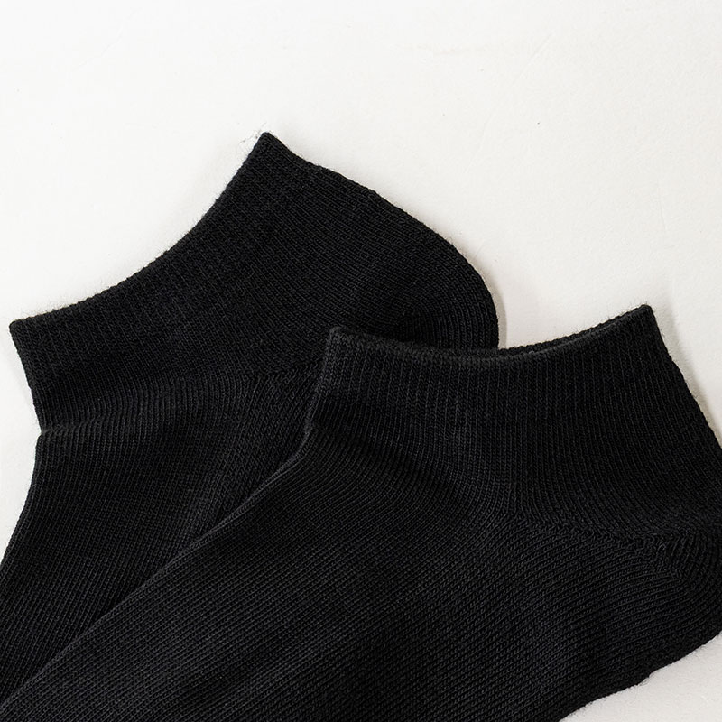 Jose うすくて足ぽかぽかソックス スニーカー丈 究極ブラック 足底パイル 22-25cm