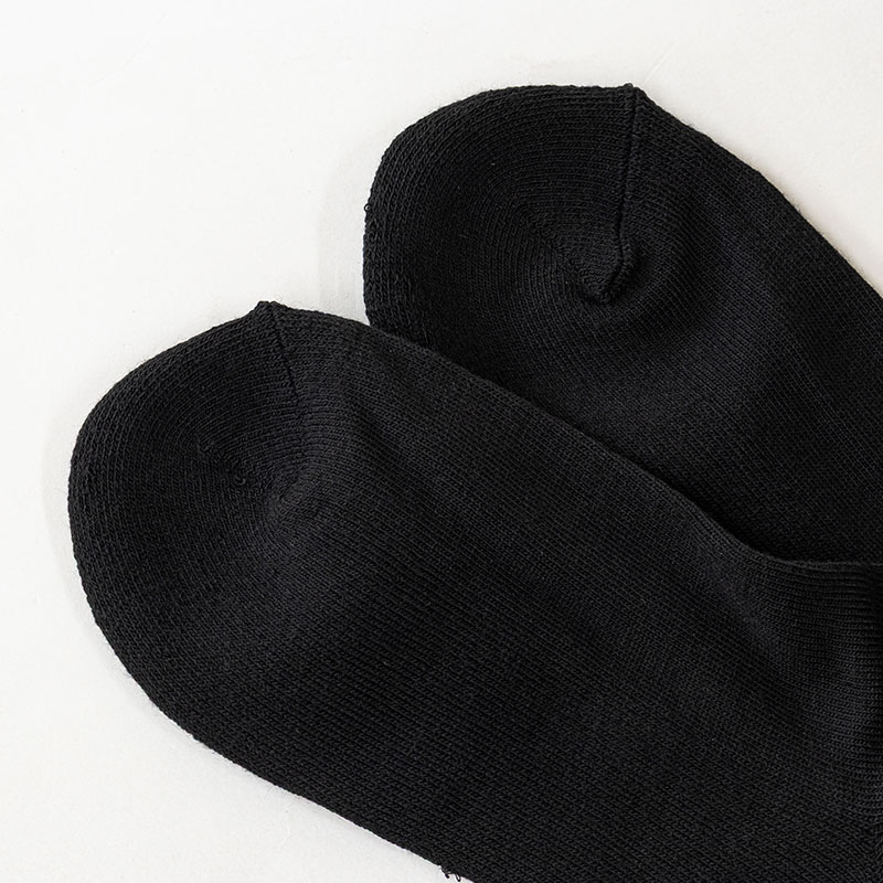 Jose うすくて足ぽかぽかソックス スニーカー丈 究極ブラック 足底パイル 22-25cm