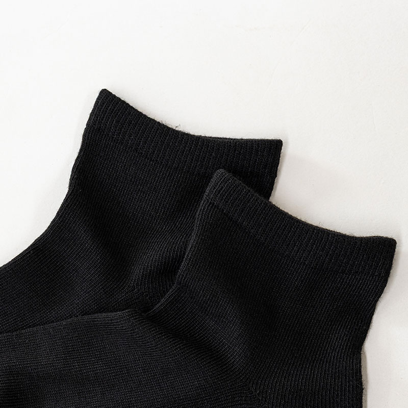 Jose うすくて足ぽかぽかソックス 10cm丈 究極ブラック 足底パイル 22-25cm