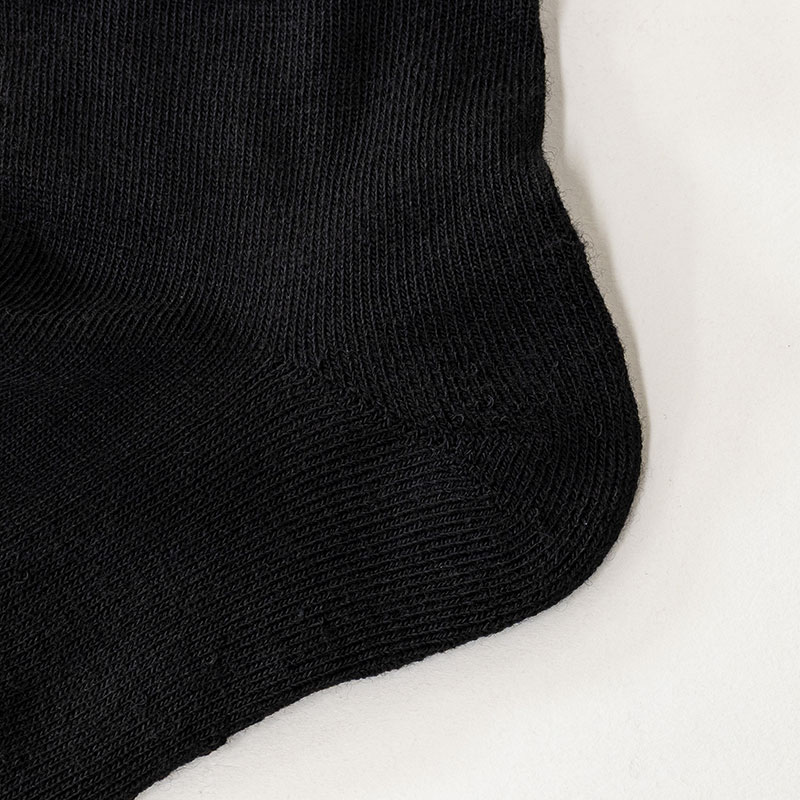 Jose うすくて足ぽかぽかソックス 10cm丈 究極ブラック 足底パイル 22-25cm