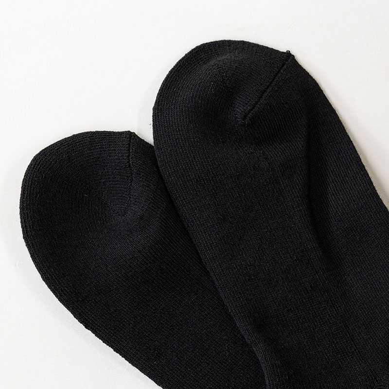Jose うすくて足ぽかぽかソックス 10cm丈 究極ブラック 足底パイル 22-25cm