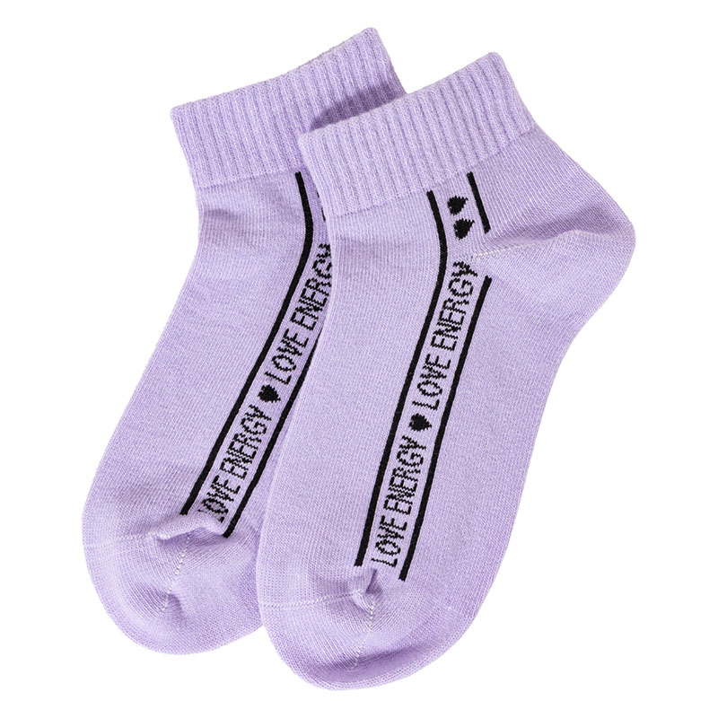 女児 LOVE ENERGY 縦ロゴ異柄 消臭 スニーカーソックス 19-24cm 3足組