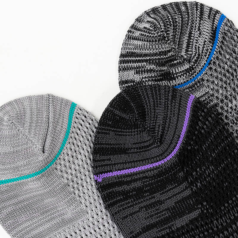 メンズ ミズノ ガチMESH！ スニーカー丈 ライン入3色 3足組 24-26cm