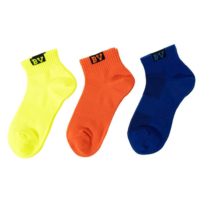 男児 BRAVERS 走るをサポート 異色 カラースニーカーソックス 19-24cm 3足組