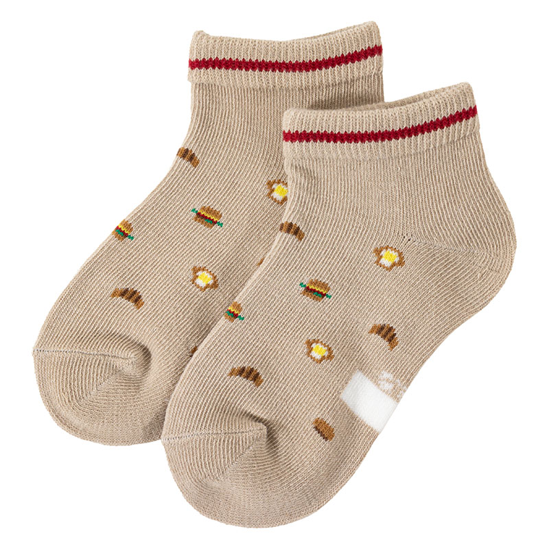 男児 SKIPKIDS 異柄 たべもの スニーカーソックス 15-20cm 3足組