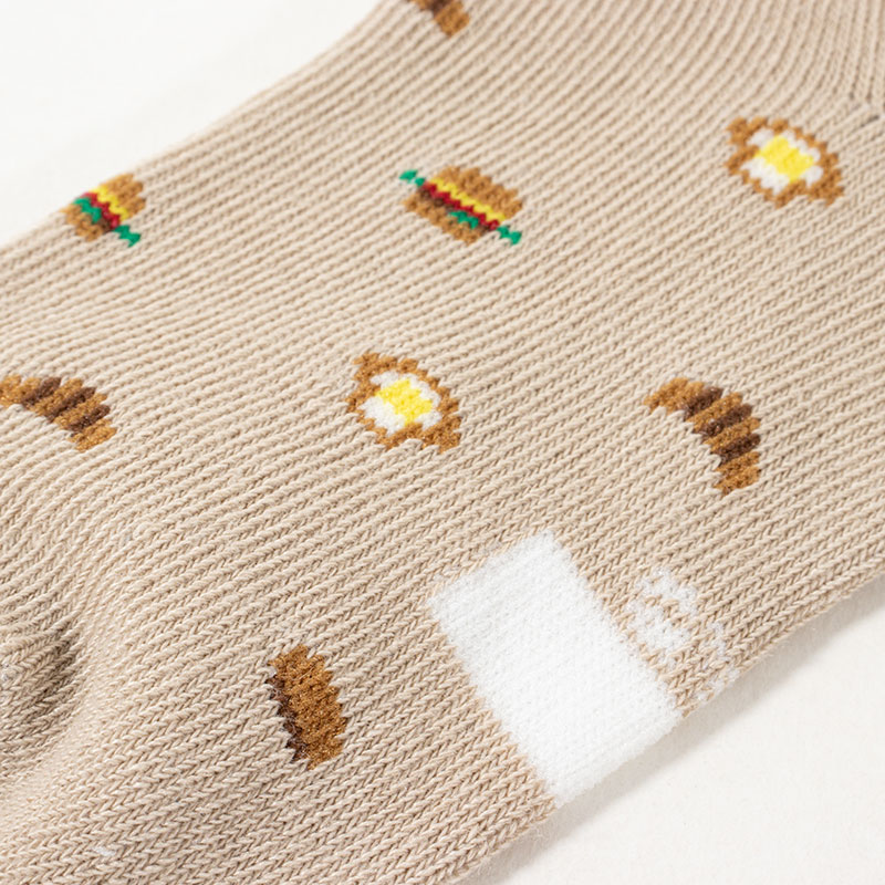 男児 SKIPKIDS 異柄 たべもの スニーカーソックス 15-20cm 3足組