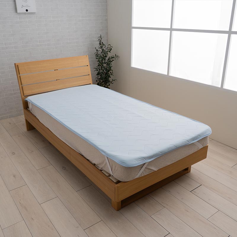 洗えて速乾 強冷感敷パッド Sシングル(100×205cm)やわらかメッシュ入り