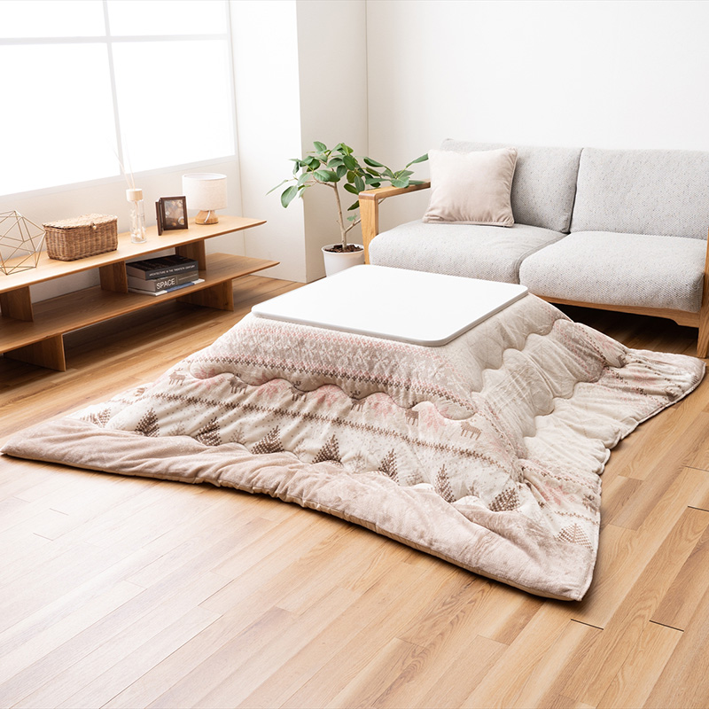 おうちで洗える こたつ掛けふとん 正方形(190×190cm)ロスカ ピンク
