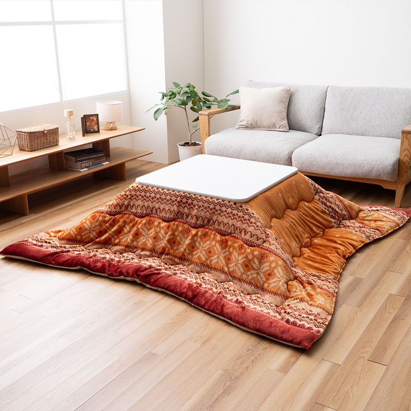 おうちで洗える こたつ掛けふとん 正方形(190×190cm)ロブラン オレンジ