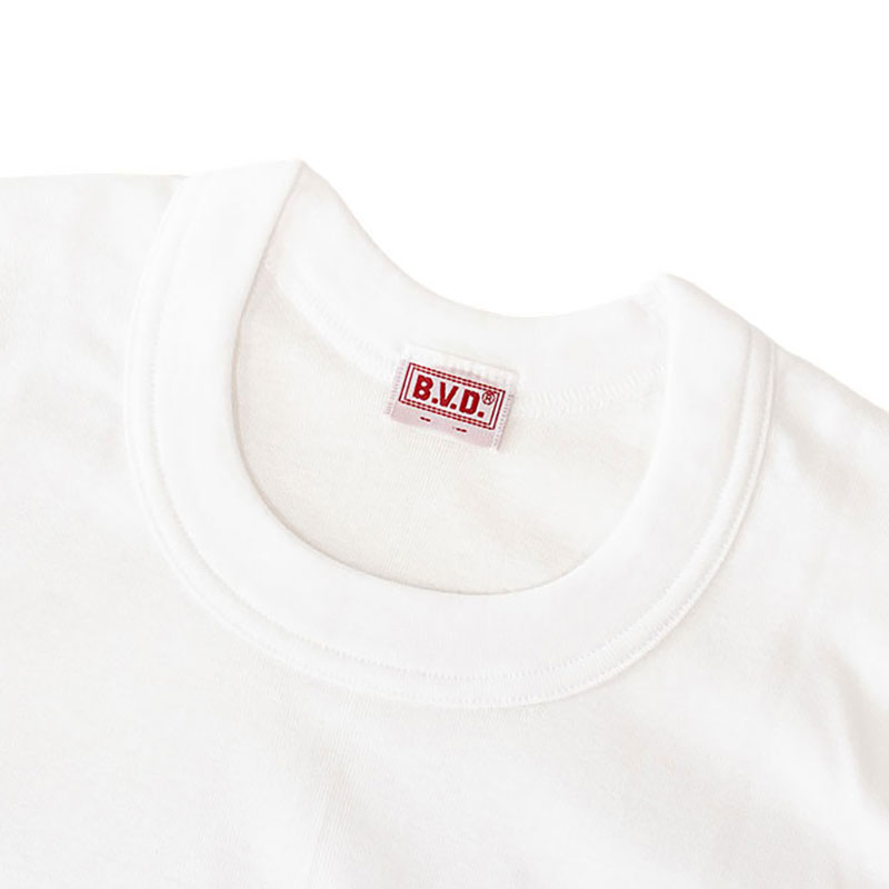 メンズ B.V.D. 九首八分袖Tシャツ ホワイト