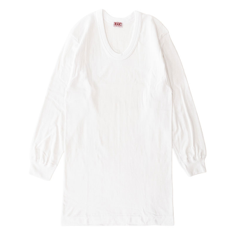 メンズ B.V.D. U首八分袖Tシャツ ホワイト