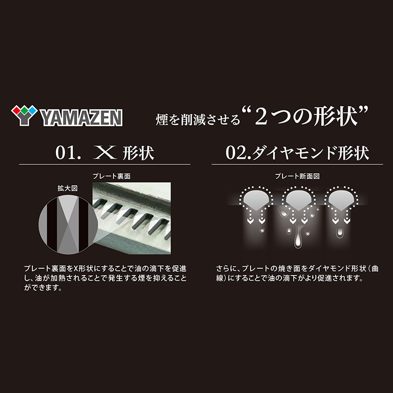 減煙カセットガスグリル ポータブル YGM-GS1(B)