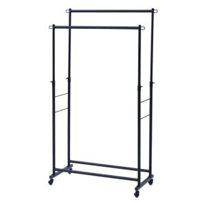 移動できる頑丈ハンガー ダブル マットブラック