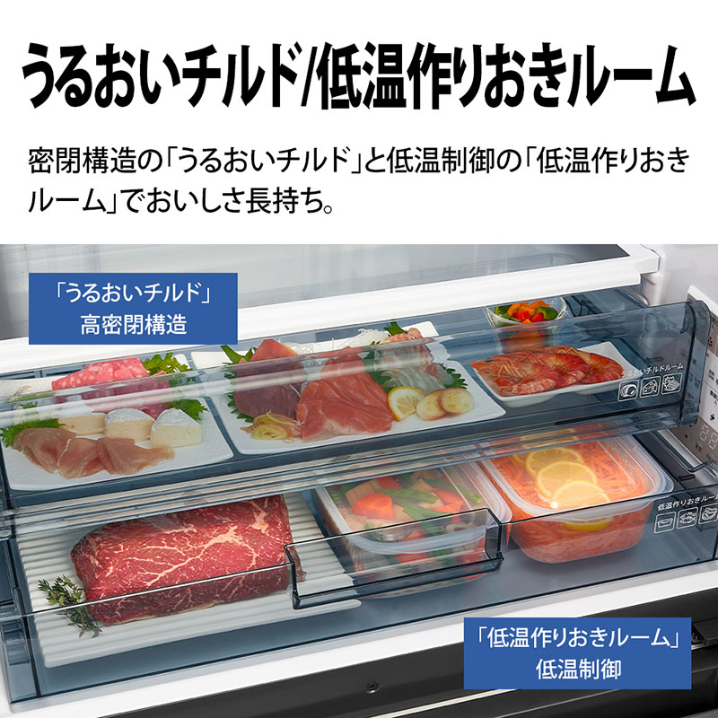 【お取り寄せ商品】457L 5ドア冷蔵庫 SJ-MW46MW ラスティックホワイト