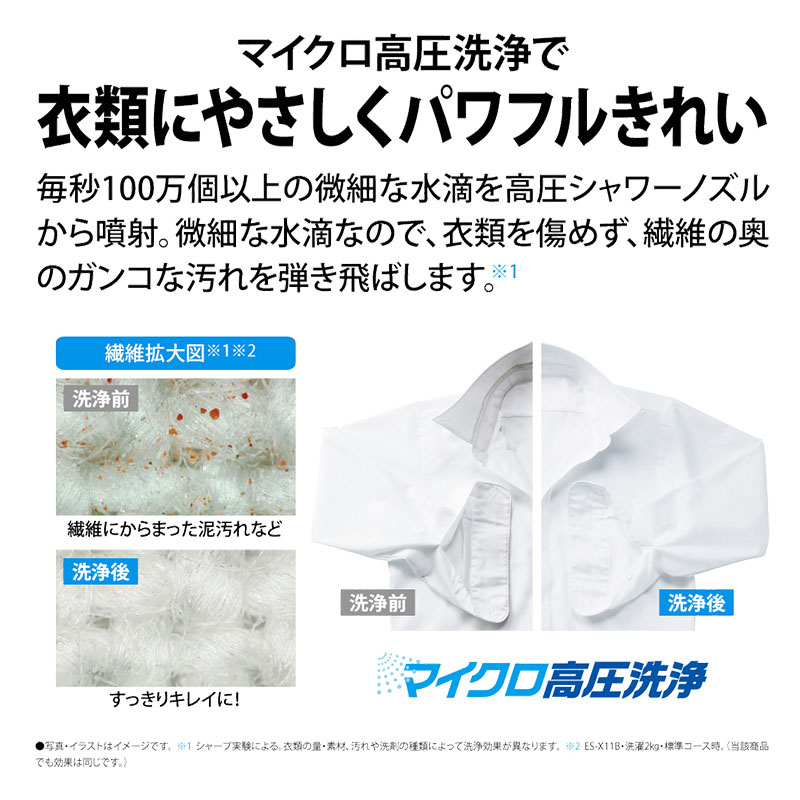 プラズマクラスタードラム式洗濯乾燥機 ES-G11CSL シルバー系