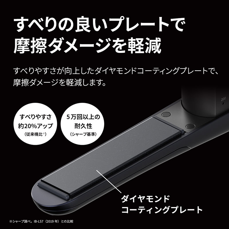 プラズマクラスターストレートアイロン IB-S8000B ミッドナイトブラック