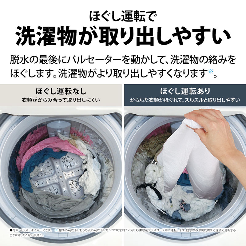 【お取り寄せ商品】10kg 全自動洗濯機 ES-GV10KW 穴なし槽シリーズ ホワイト系