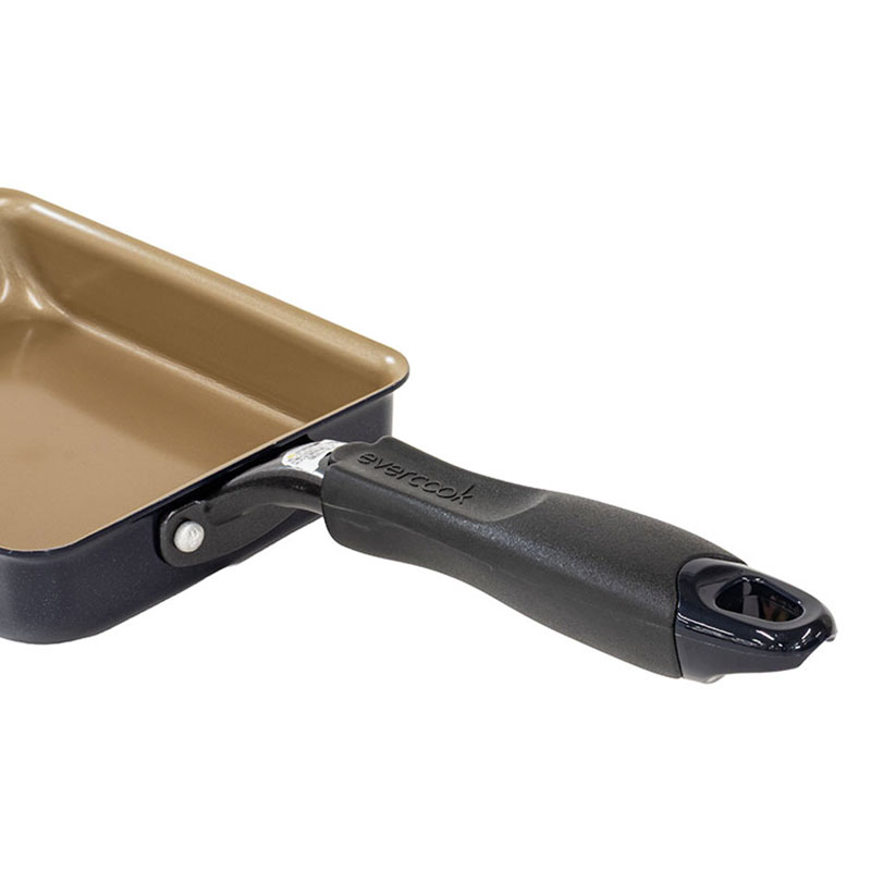 evercook 軽量玉子焼きフライパン 13×18cm ガス火専用 ネイビー