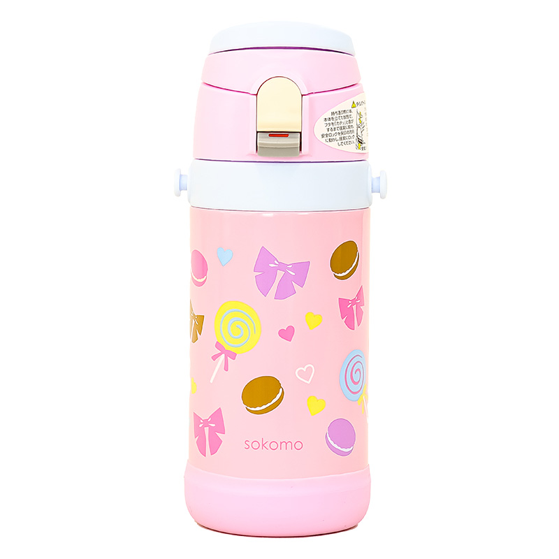 sokomo そこまで洗える 3WAYキッズボトル 450ml おかしとリボン