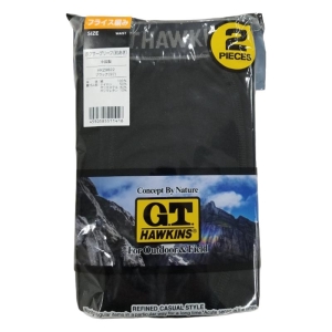 メンズ HAWKINS ボクサーブリーフ 前あき フライス編み ブラック