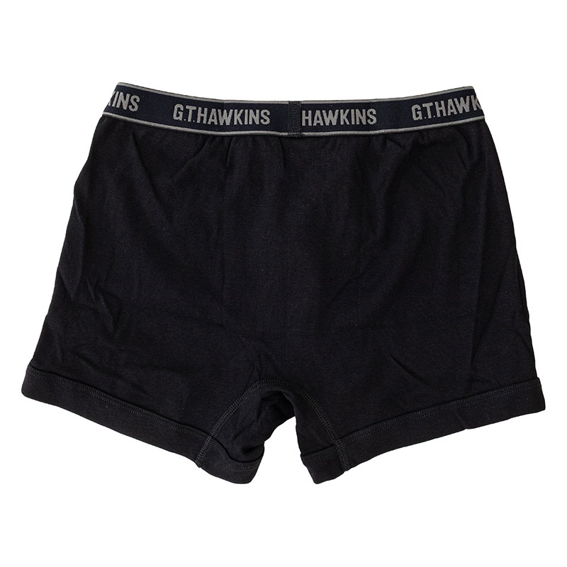 メンズ HAWKINS ボクサーブリーフ 前あき フライス編み ブラック
