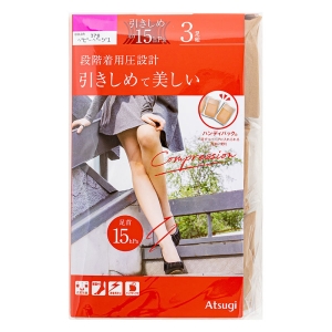 レディース ストッキング 引きしめて美しい ベビーベージュ 3足組