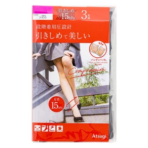 レディース ストッキング 引きしめて美しい ブラック 3足組