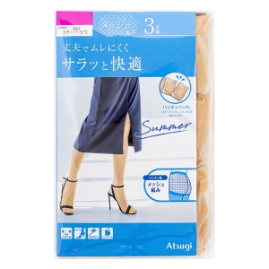 レディース ストッキング サラッと快適 シアーベージュ 3足組