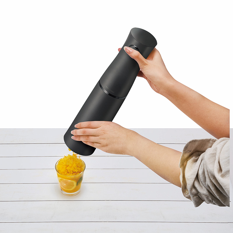 電動ふわふわとろ雪スティックかき氷器 ブラック 特製レシピ付き