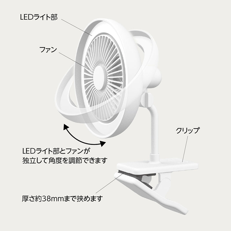 ルミナス LEDクリップファン LSLC31 ホワイト