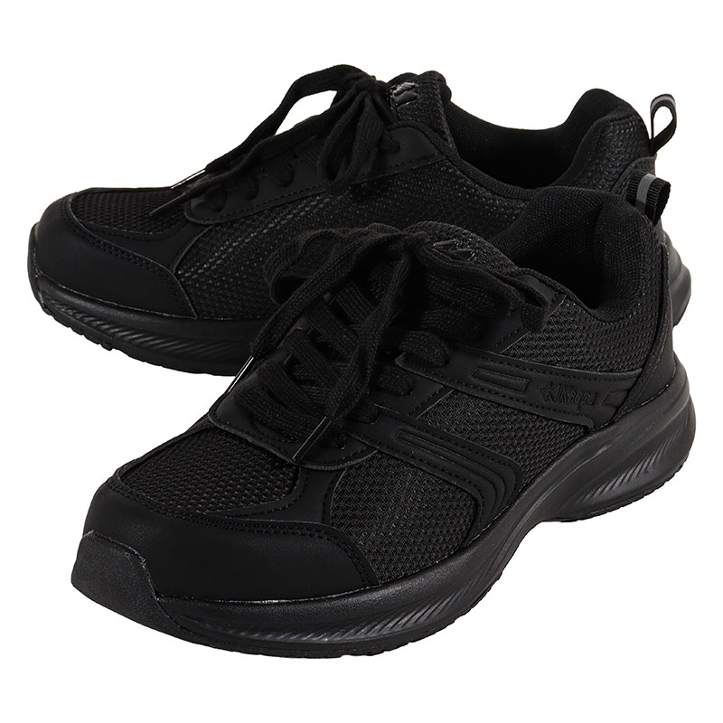 撥水スポーツシューズ ブラック×ブラック