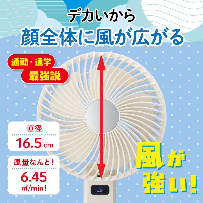 ゴリラの扇風機 ハンディファン ゴリラモード搭載 ホワイト GRF-2601BWH