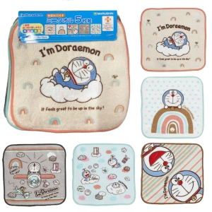 【お取り寄せ商品】ミニタオル5枚組 アイムドラえもん ナチュラルレインボー