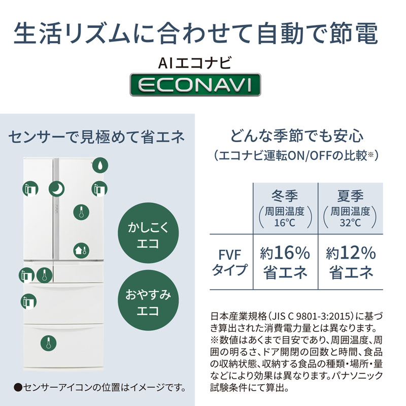 【お取り寄せ商品】451L 6ドア冷蔵庫 NR-FVF45S3-W
