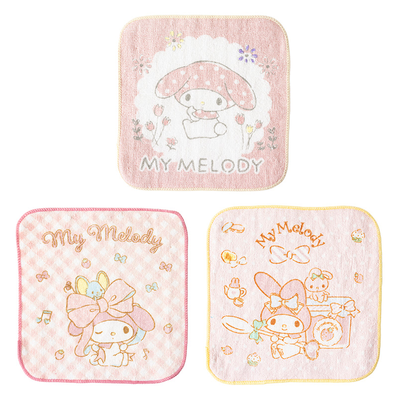 プチタオル 16×16cm マイメロディ ピクニック 3枚組