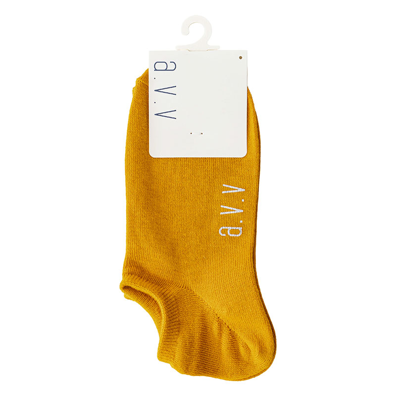 a.v.v レディース スニーカーソックス 無地 オレンジ 23-25cm