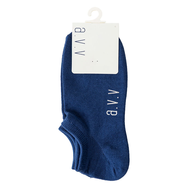 a.v.v レディース スニーカーソックス 無地 ブルー 23-25cm