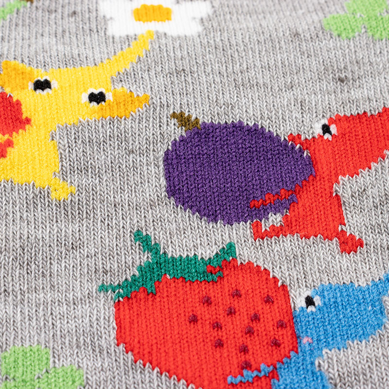 キッズ スニーカー丈ソックス ピクミン グレー 15-20cm
